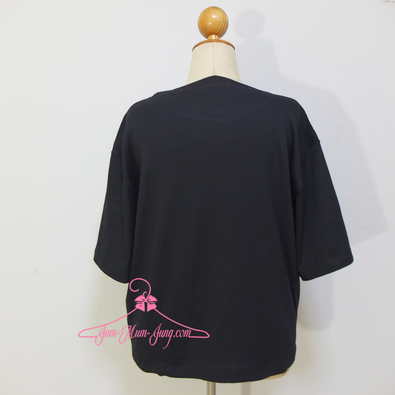 *อก52-54นิ้ว*เสื้อคนอ้วนผ้ายืดดำสกรีนลายโบว์3ดอก เนื้อผ้ายืดได้เยอะ สวยน่ารักมากๆค่ะ