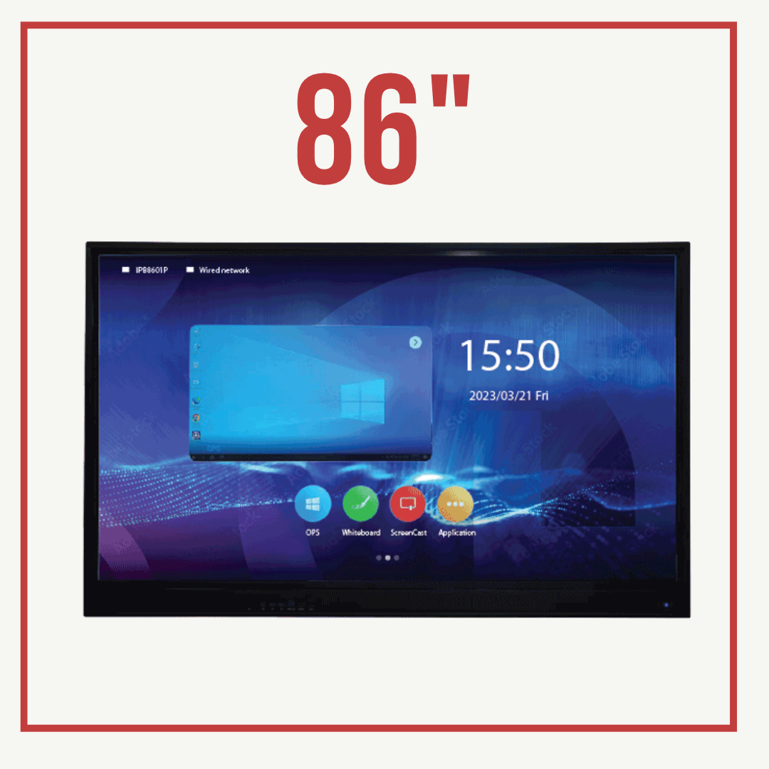 จอสัมผัส Hoshi สำหรับประชุม/เรียน 4K ขนาด 86” i-Pro Board IPB8613P Android 13 RAM16GB ROM256GB