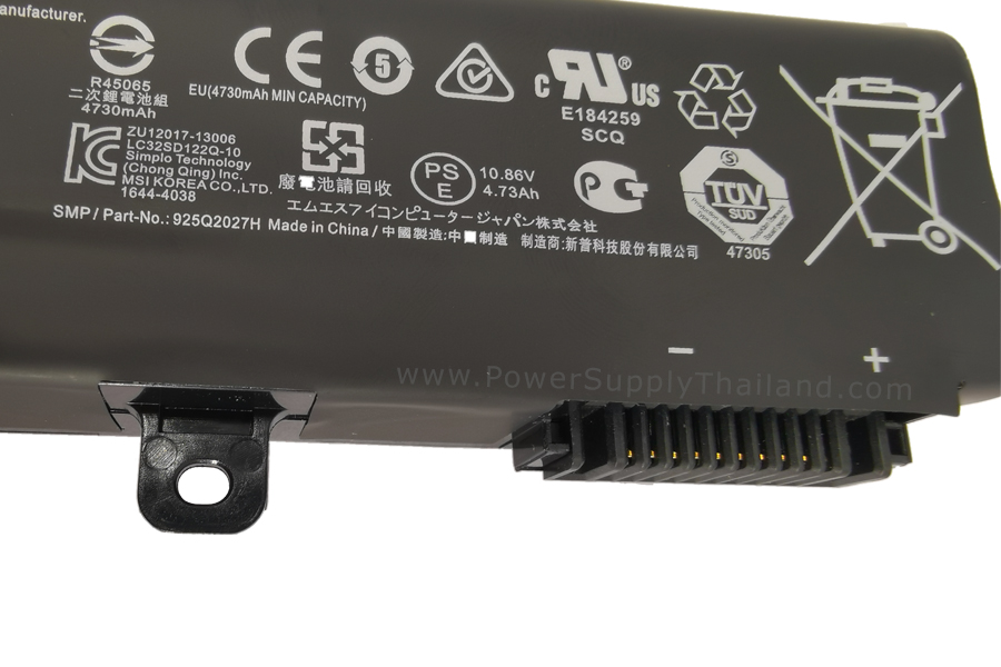 Battery Notebook MSI BTY-M6H 51whr คุณภาพดี ราคา พิเศษ แบตเตอรี่ โน๊ตบุ๊ค MSI GE62 GE72 GE73VR มีประกัน ตรงรุ่น