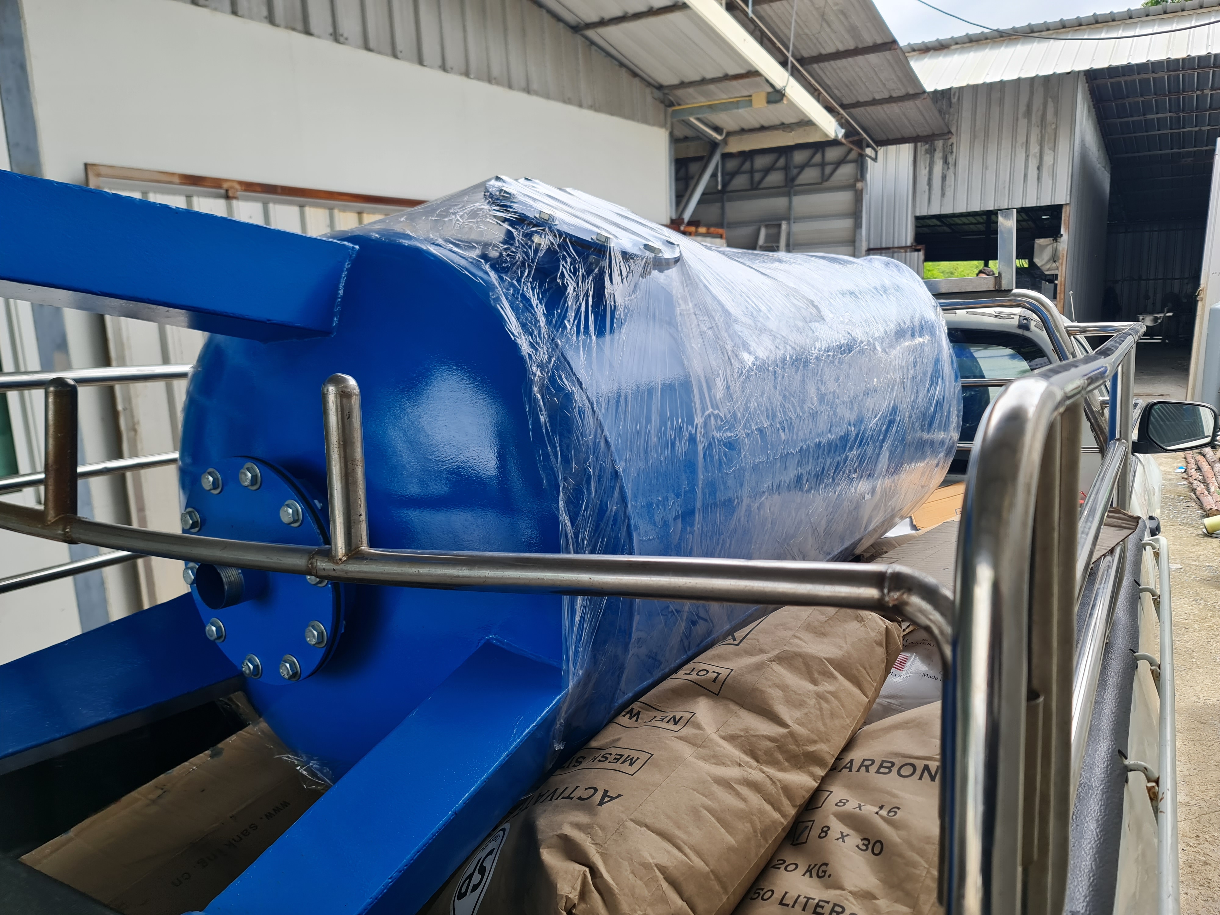 ถังกรองเหล็ก48นิ้ว(120cm. x 150cm. x 4.5 mm.)