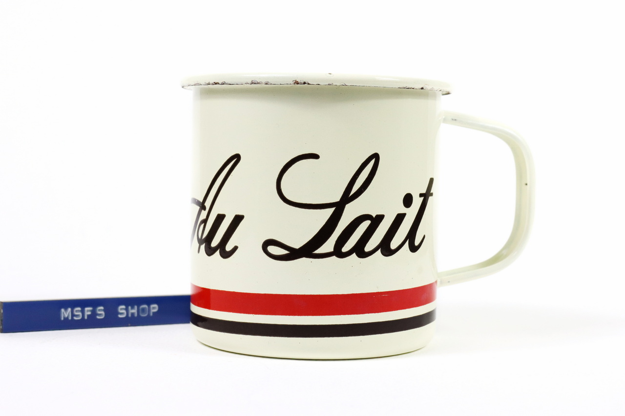 [Vintage] แก้วกาแฟอีนาเมล Au Lait - มือสอง