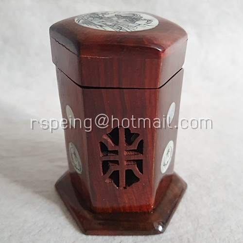 กล่องใส่ไม้จิ้มฟัน ไม้ชิงชันฝังเปลือกหอยมุก งานทำมือเวียดนาม