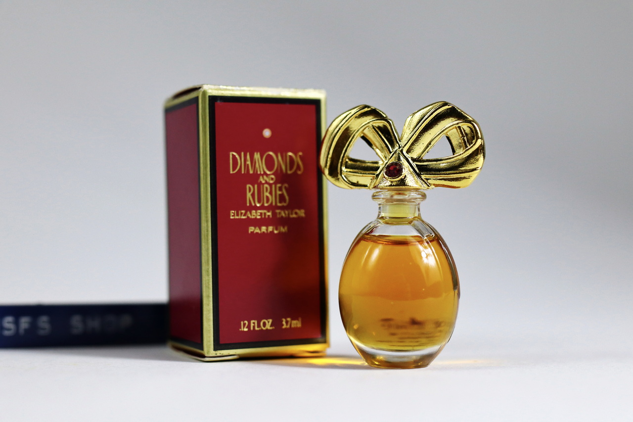 [Vintage] Elizabeth Taylor Diamonds and Rubies Parfum 3.7ml Miniature Splash ขวดจิ๋ว แบบแต้ม - น้ำหอม Vintage
