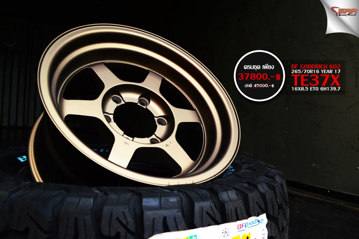 TE37X ขอบ16 BF GOODRICH KO2 265/70-16 ปี17 ชุด 37800 ปกติ 45000