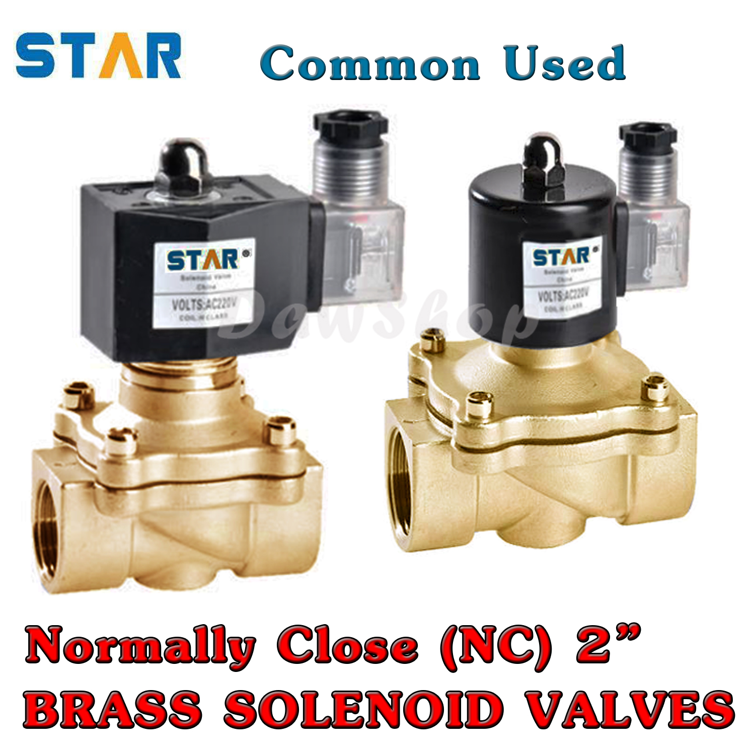 โซลินอยด์วาล์วทองเหลือง NC Solenoid Valve 2"