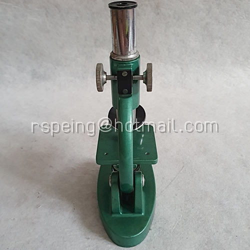 กล้องจุลทรรศน์เก่า 60X-450X BIDHAYA-BHAND พร้อมกล่องไม้ และกล่องแผ่นกระจกตัวอย่างวัตถุ (Microscope Slides)