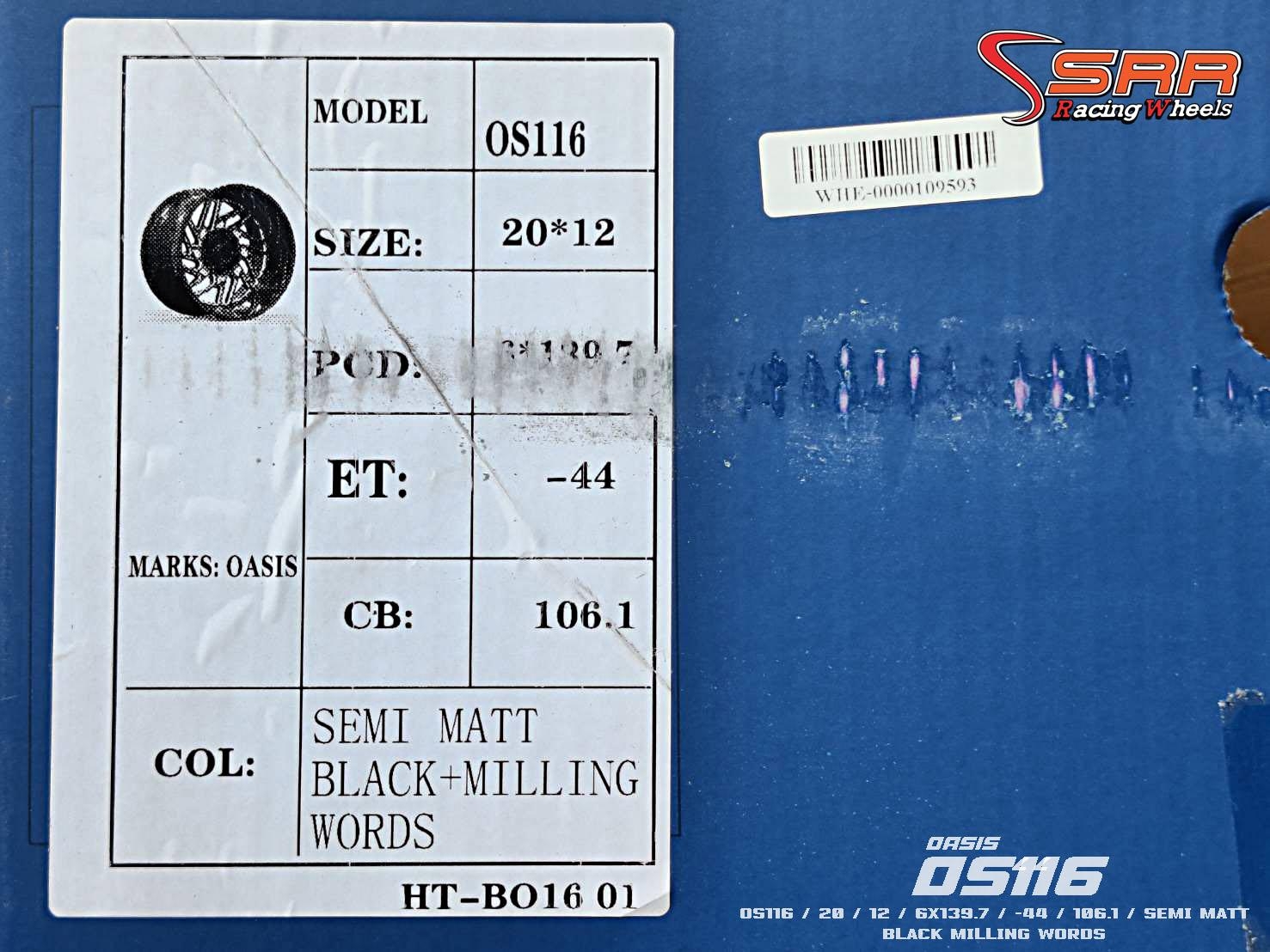 OASIS : OS116 20X12 6X139.7 -44 ดำด้าน