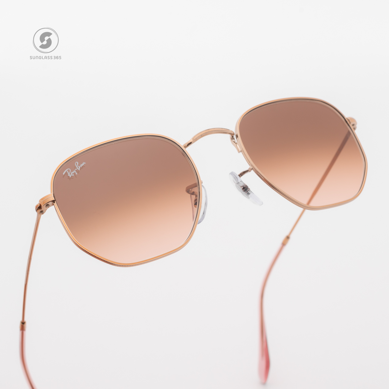 RayBan RB3548N 9069A5 Hexagonal Pink Gradient Brown