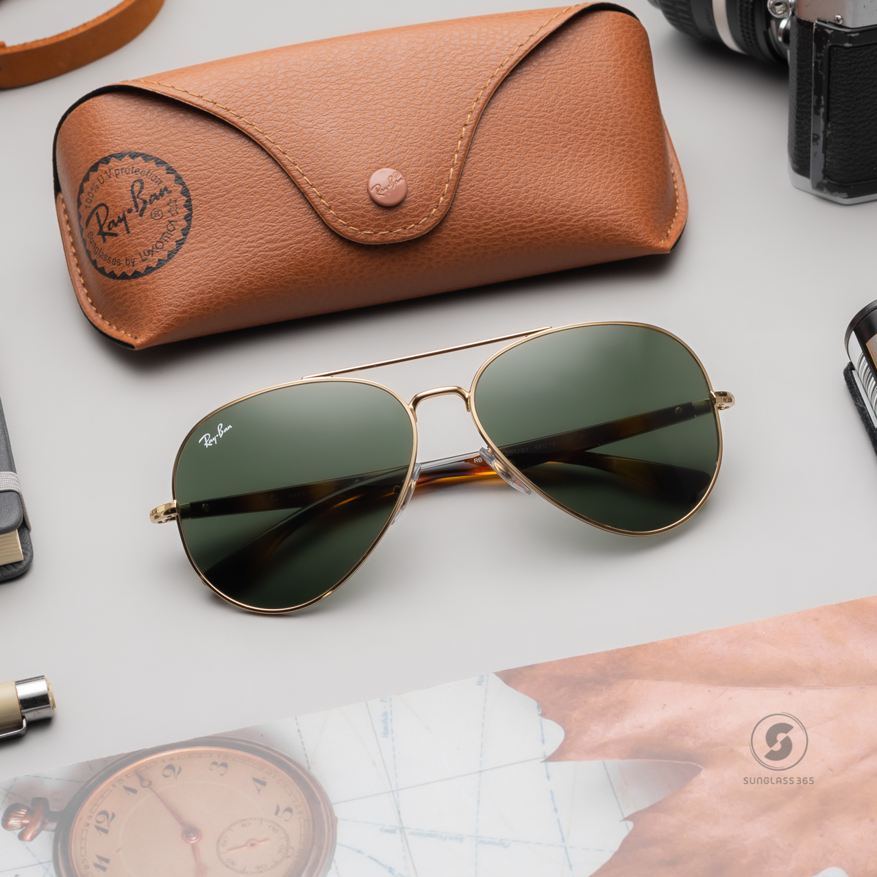 Ray Ban RB3675 001/31 Gold Green