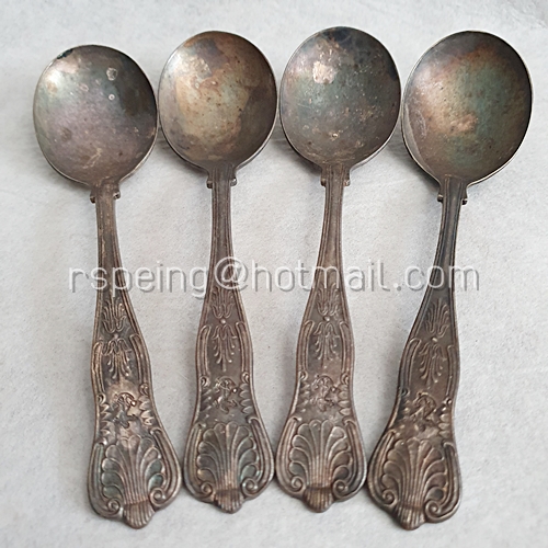 ช้อนซุปเงินวินเทจของกองทัพเรือสหรัฐฯ USN (US.Navy) Soup Spoons 4 คัน