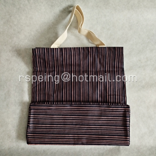 กระเป๋าผ้าลายทางดำ-น้ำตาล สไตล์มินิมอล