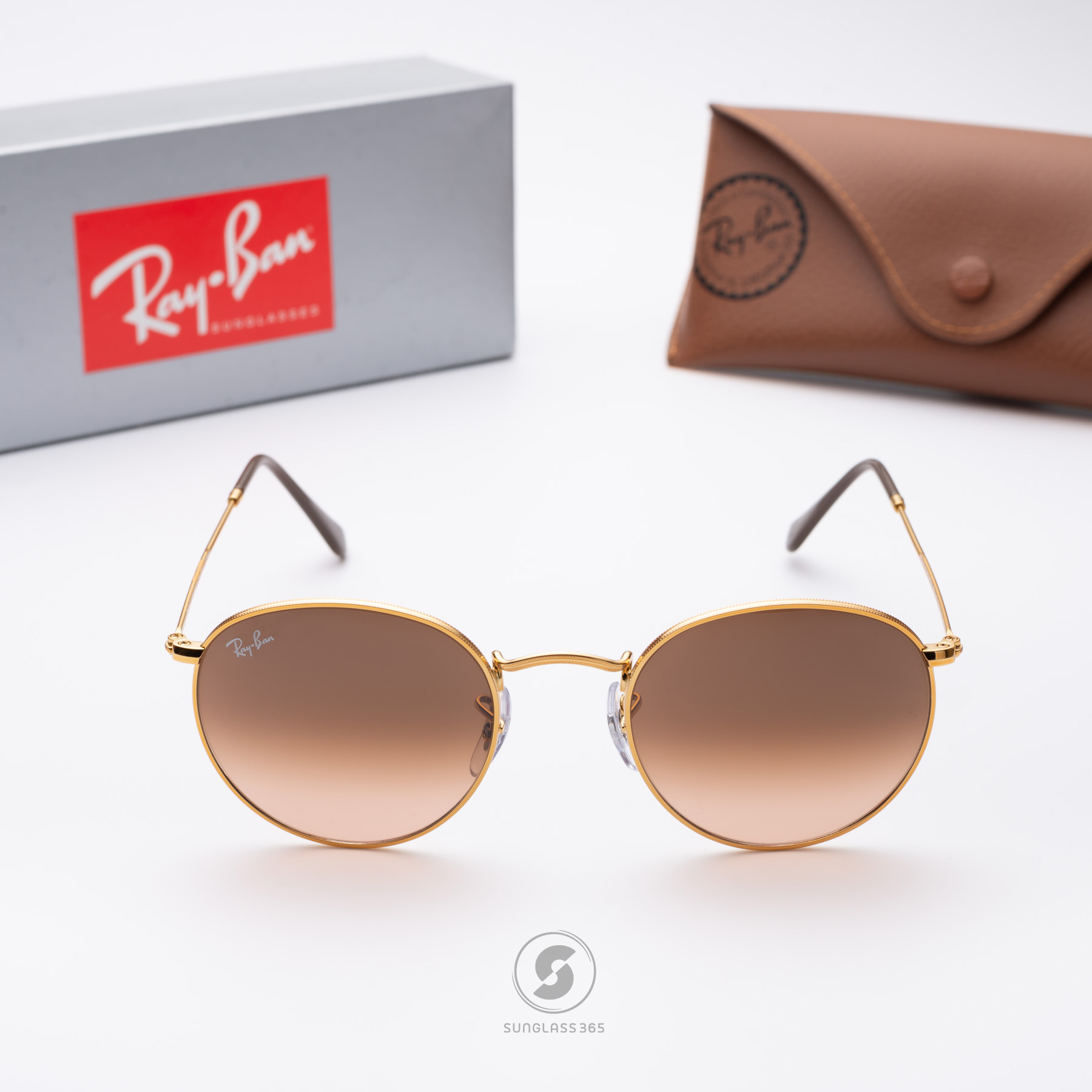 Ray-Ban RB3447 9001/A5 Round metal Light bronze/Brown gradient