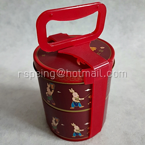 ปิ่นโตขนมไหว้พระจันทร์ ลายกระต่ายใส่ชุดจีน Village Food Service