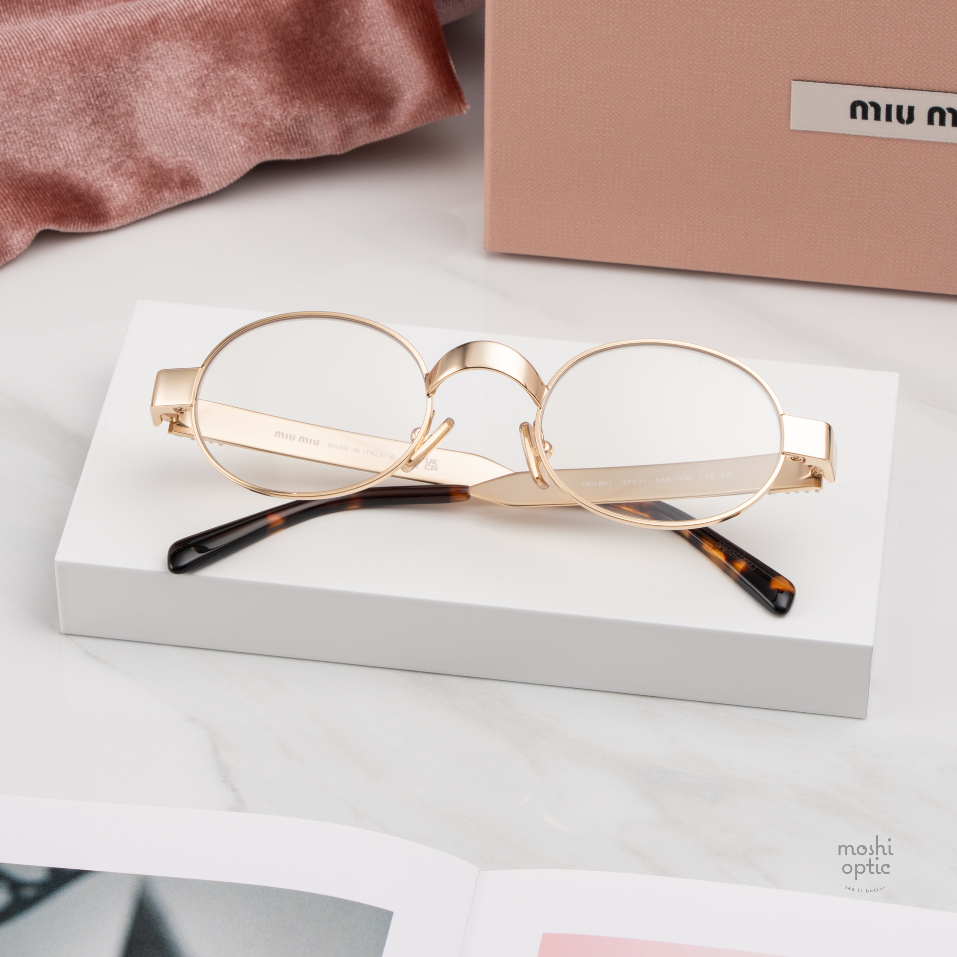 แว่นกันแดด Miu Miu Glimpse MUB51S 5AK10W Gold Blue-violet  display picture 2