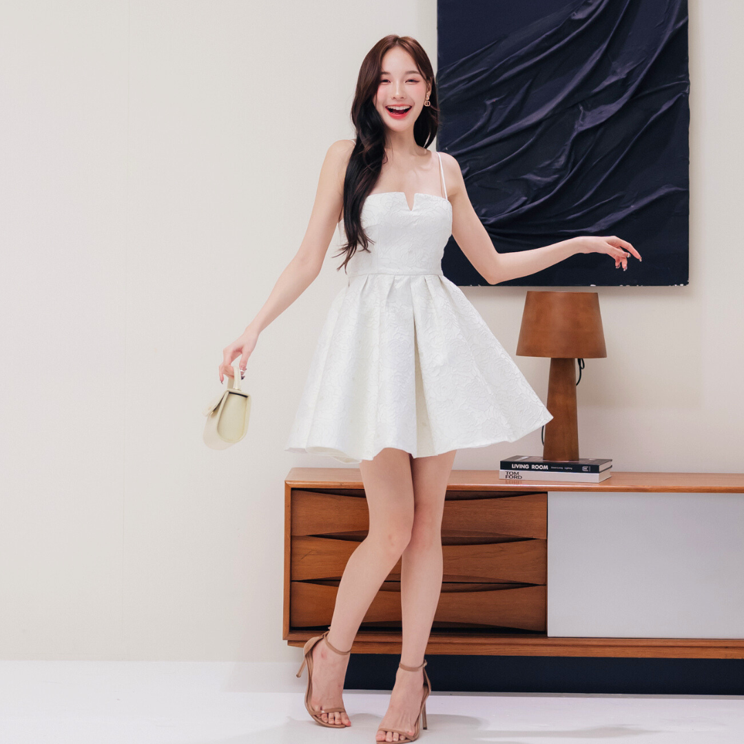 Lism D-098 Bloom Elegance Mini Dress ชุดเดรสสายเดี่ยว