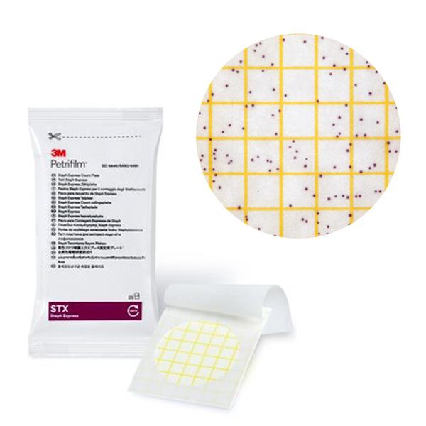 STX แผ่นเพลทอาหารเลี้ยงเชื้อสำเร็จรูป สำหรับทดสอบเชื้อสแตปฟิโลคอคคัส ออเรียส 3M™ Petrifilm™