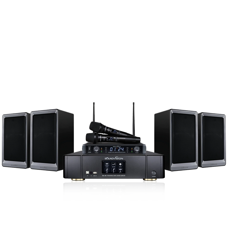 ชุดคาราโอเกะ SOUNDVISION (ลำโพง KS-803 2 ชุด แอมป์ DKA-900 ไมค์ลอย SU-820D/HT)