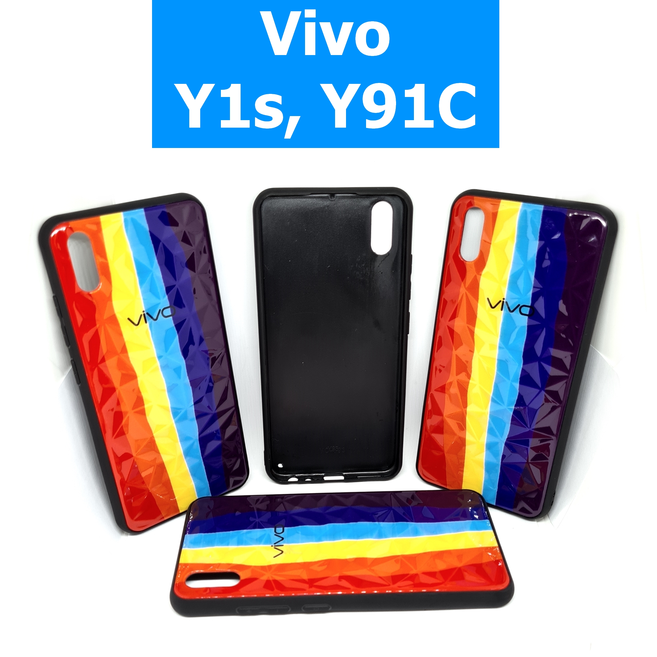 เคสสีรุ้ง 3 มิติ - Vivo Y1s, Y91C
