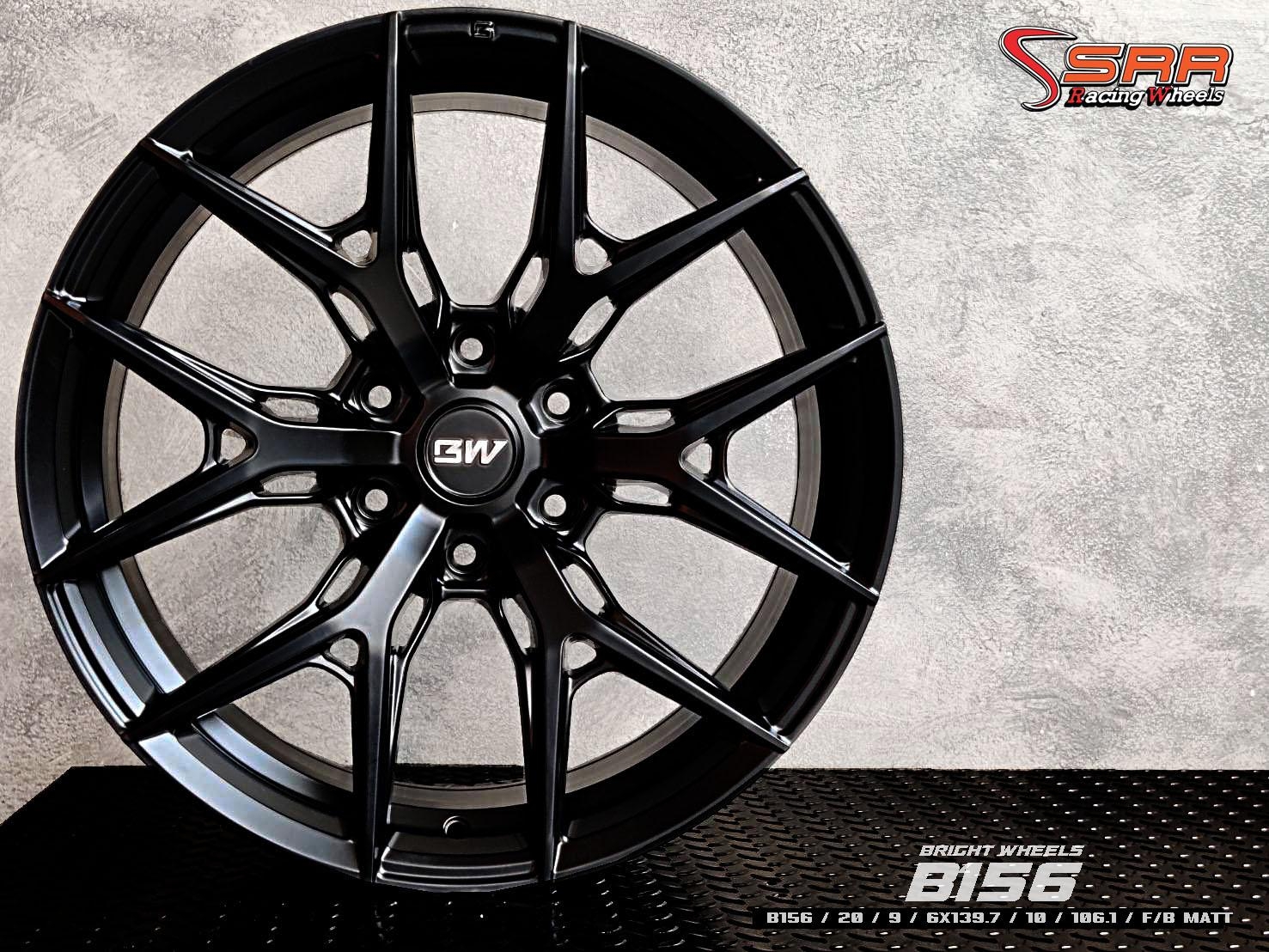 BRIGHT WHEEL : B156 20X9 6X139.7 +10 F/B MATT (ดำด้าน)