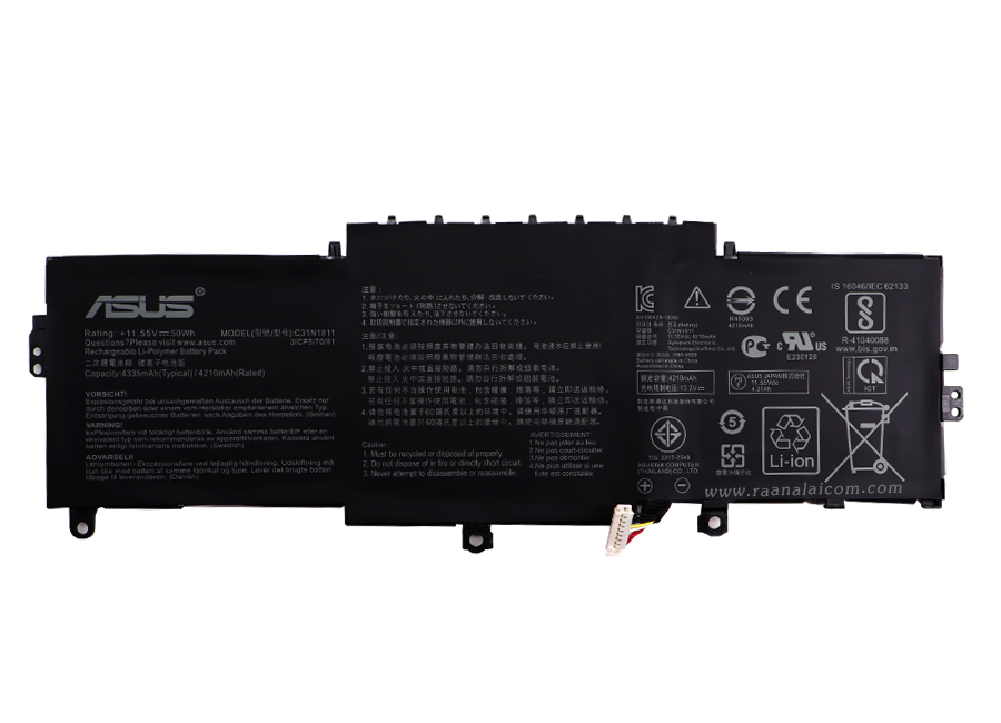 แบตเตอรี่ Asus C31N1811 11.55V 50Whr Original ราคา พิเศษ Battery Asus ZenBook UX433FA , UX433FN ตรงรุ่น