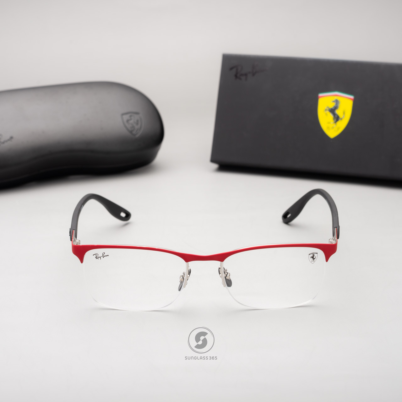 Ray-Ban Ferrari Collection RX8416M F045 Matte Red Ferrari on Silver