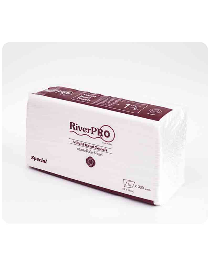 กระดาษเช็ดมือ RiverPro V-Fold Special 1 ชั้น