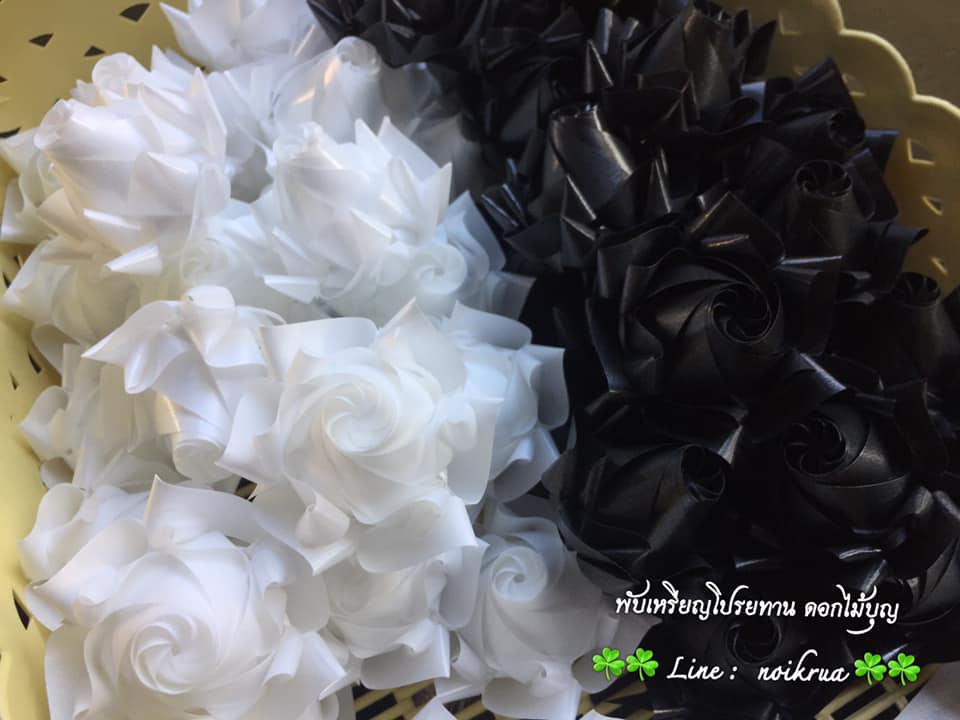 บัวปทุมมามินิสีขาวสีดำ เหรียญโปรยทาน