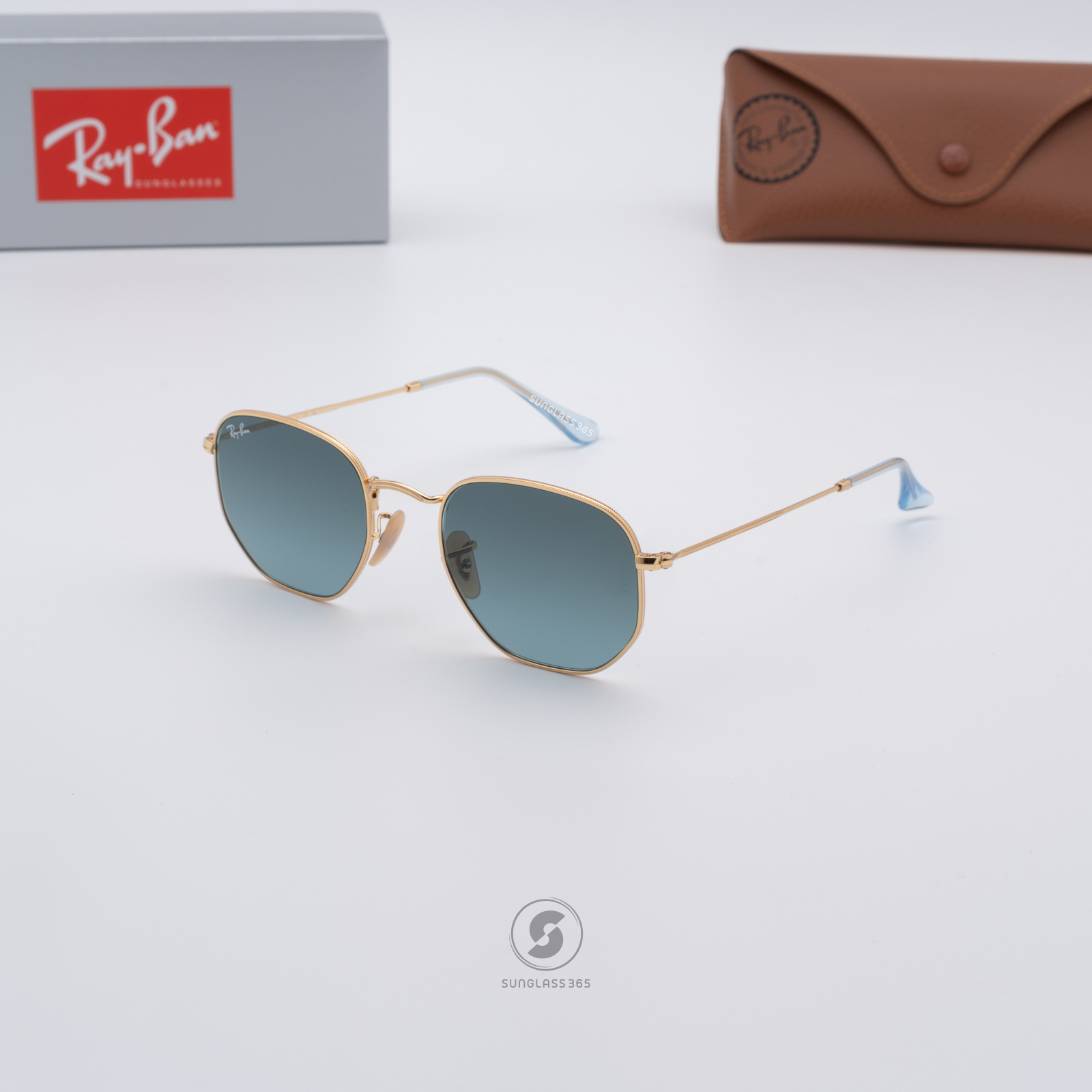 RayBan RB3548N 91233M Hexagonal Blue Gradient Grey