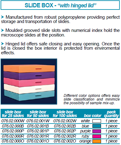 กล่องใส่สไลด์ SLIDE BOXES - ISOLAB
