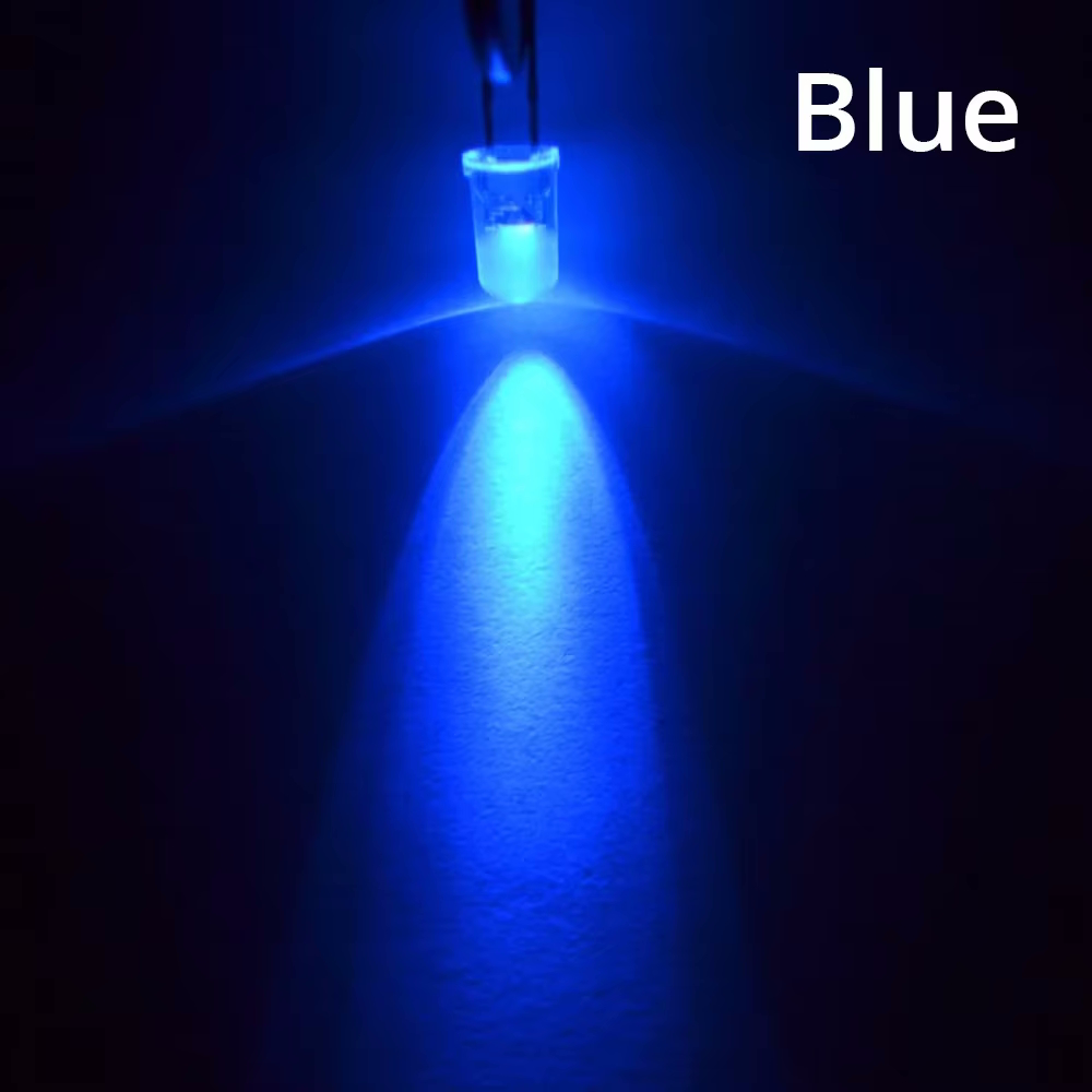 หลอด LED 2 ขา ขนาด 3mm 5mm 10mm หลอดไฟ LED ไดโอดเปล่งแสง สีแดง น้ำเงิน เขียว เหลือง