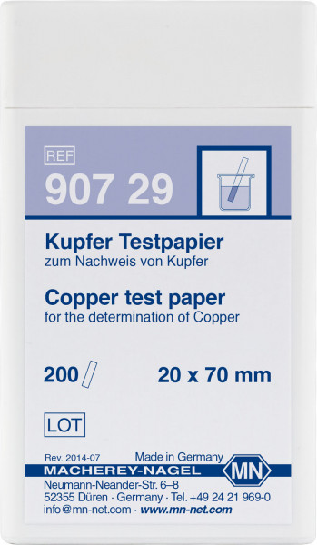 Copper test paper 90729 กระดาษทดสอบทองแดง 20 mg/L