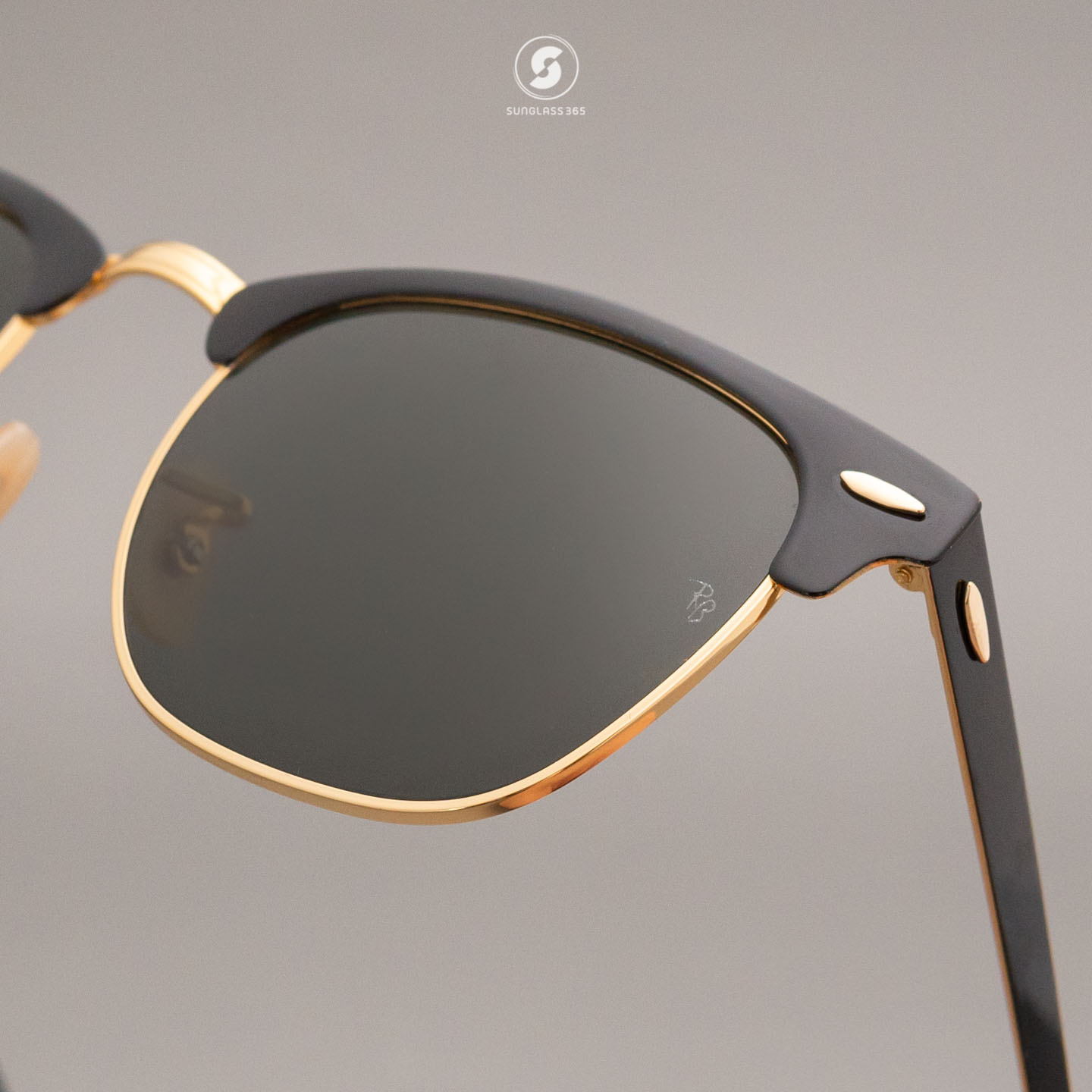 Ray-Ban RB3716 187/58 Clubmaster Metal Gold top black Polarized