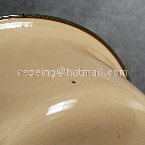 อ่างเคลือบโบราณ KOCKUM SWEDEN 38 cm. (8 Lit.) สีครีมขอบเขียว ขนาดใหญ่ วินเทจสแกนดิเนเวียแท้!