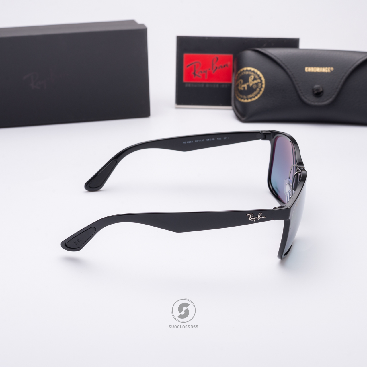 Ray-Ban RB4264 601/J0 Black Chomance Polarized Blue Mirror Gold Gradient