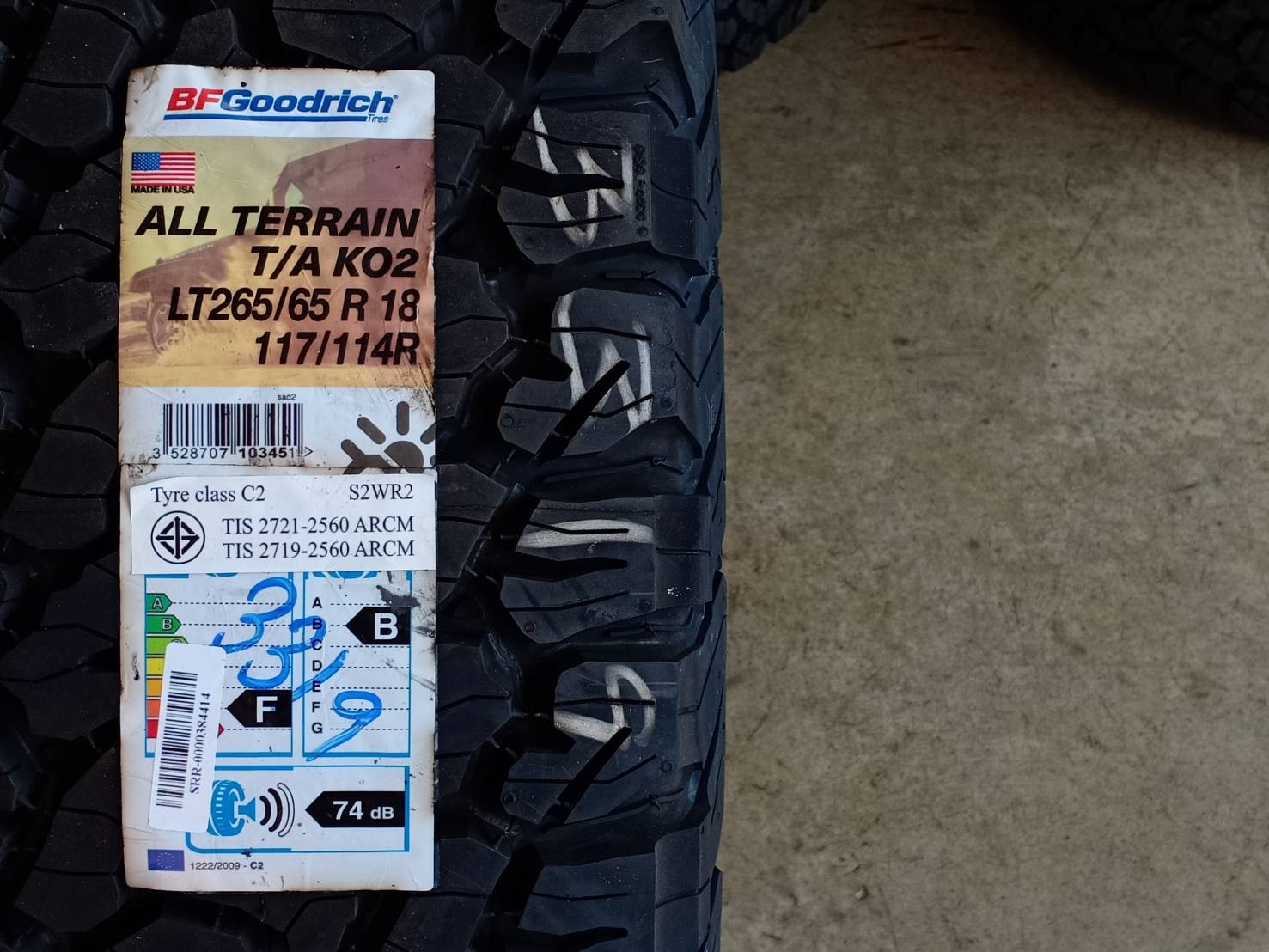 BF-GOODRICH T/A KO2 265/65R18(ตัวหนังสือขาว) MADE IN U.S.A.