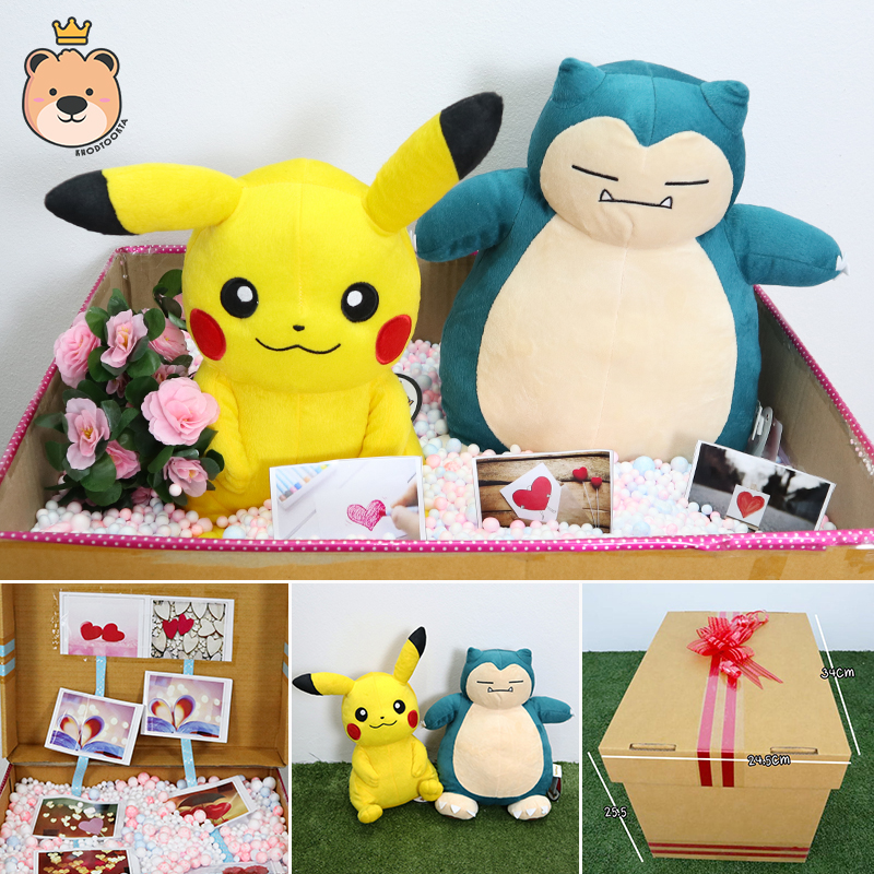 ของขวัญ เซอร์ไพรส์ เม็ดโฟมคละสี ปิกาจู 10นิ้ว + คาบิกอน 10นิ้ว ตุ๊กตา Pokemon ลิขสิทธิ์แท้ 100% (ขนาด Double A) ขนาด 23.5*25.5*34cm