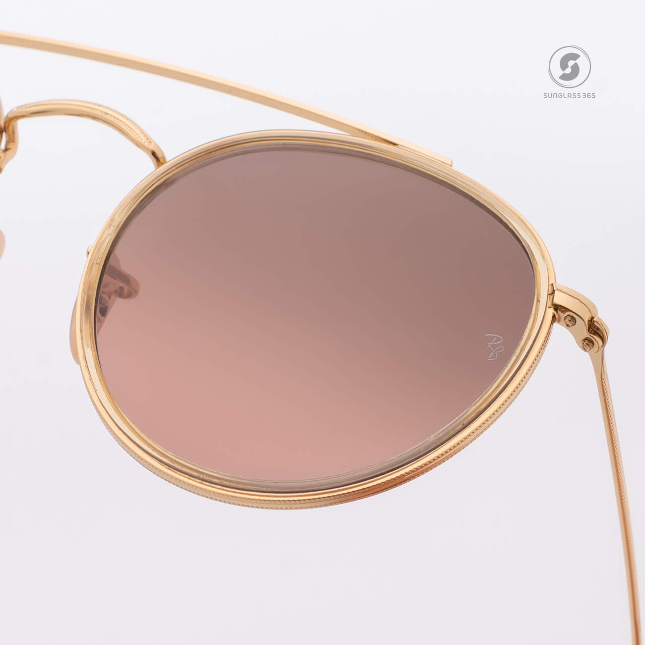 Ray-Ban RB3647N 912443 Round Double Bridge Gold Gradient