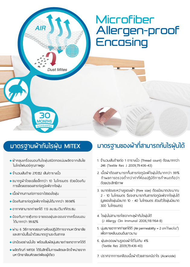 ผ้าปูที่นอนกันไรฝุ่น 5 ฟุต(521) Medium Set