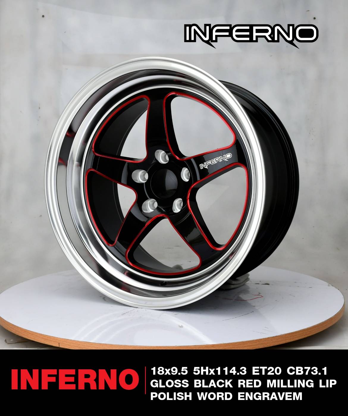 ล้อมาใหม่ ล้อแท้ INFERNO ขอบ18