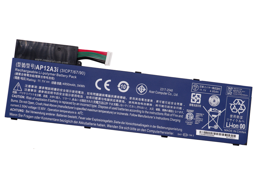 Battery Acer AP12A3i 11.4V 54Wh Original ตรงรุ่น ราคา พิเศษ แบตเตอรี่ Acer AP12A3i 54Wh คุณภาพดี รับประกัน 6 เดือน