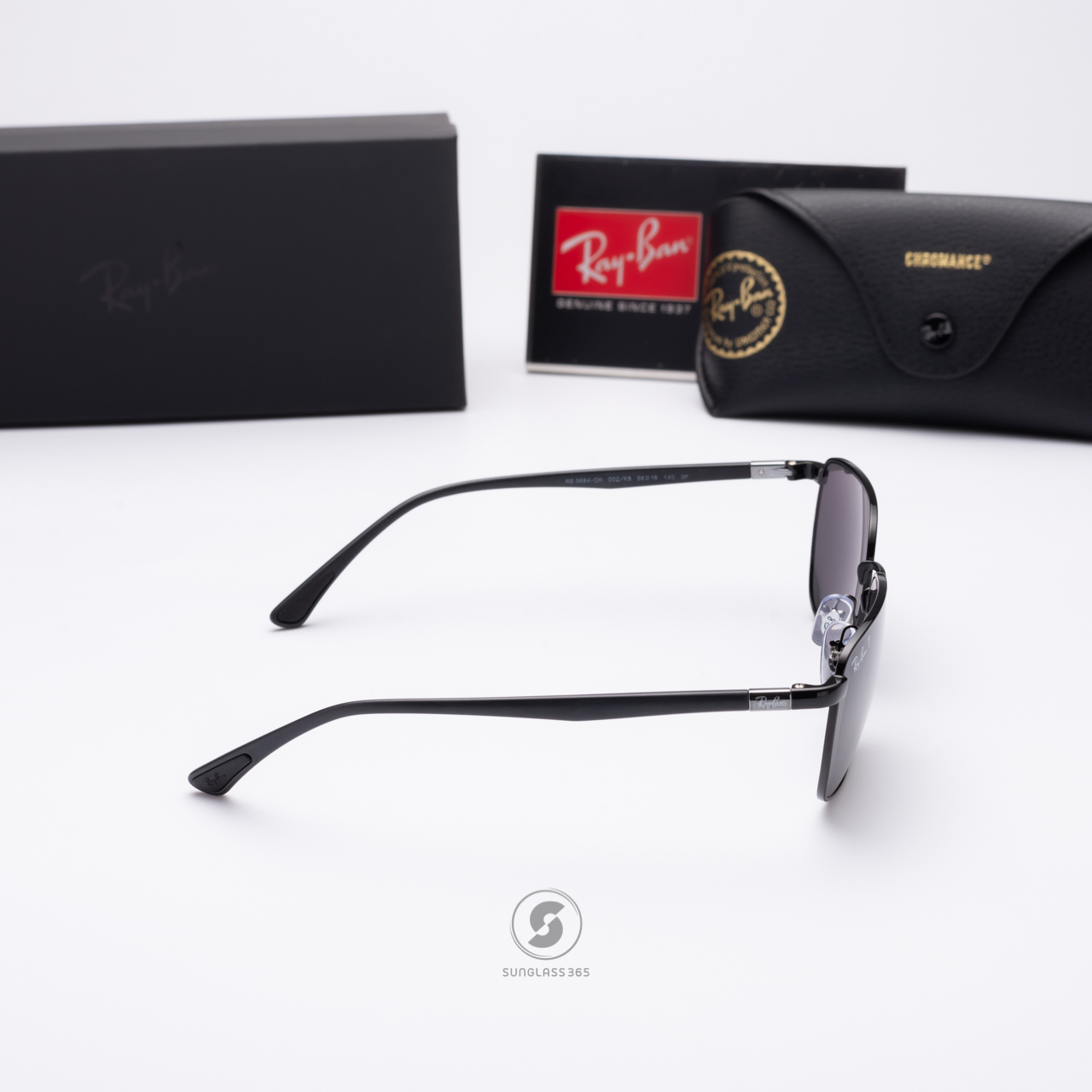 Ray Ban RB3684CH 002/K8 Black Dark Grey Chromance Polarized