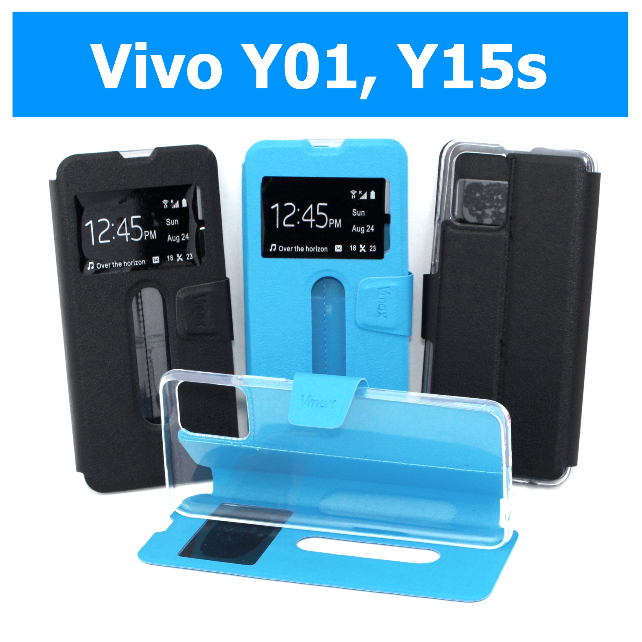เคส Vivo Y01, Y15s - เคสฝาพับ โชว์เบอร์ วางตั้งได้