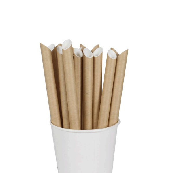 หลอดกระดาษ ชาไข่มุก สีน้ำตาล