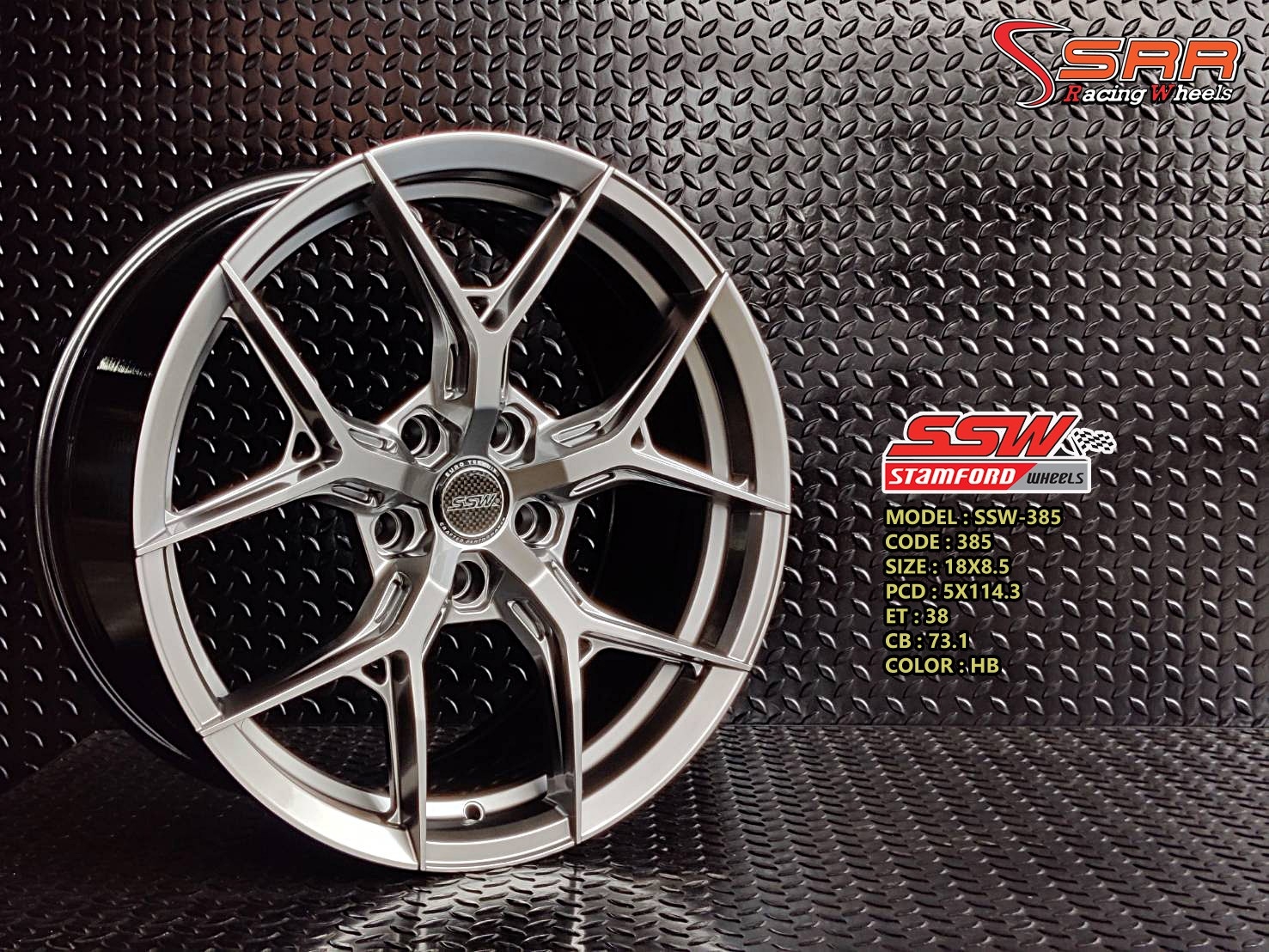 SSW385 18X8.5 5X114.3 38 HB (ไฮเปอร์แบล็ก)