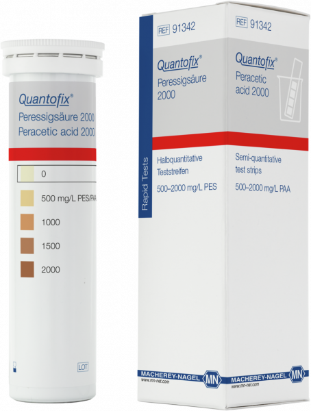 QUANTOFIX® Peracetic acid 2000 test strips 91342 กระดาษทดสอบกรดเปอร์อะซิติก 2000