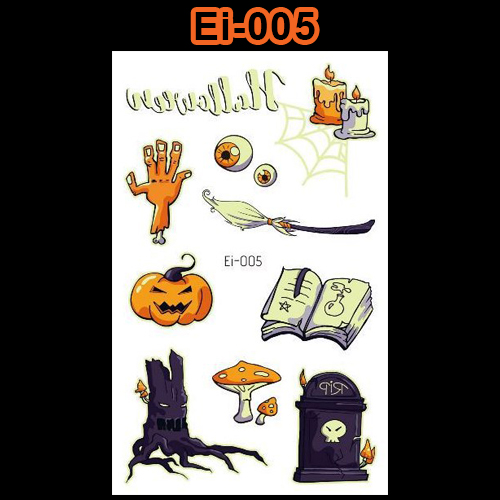 Tattoo Halloween สติ๊กเกอร์แทททูแต่งหน้าฮาโลวีน #D