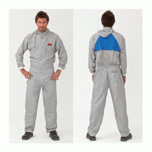 3M50425 Protective Coverall ชุดป้องกันฝุ่นและสารเคมี ชุดป้องกันโรค ล้างทำความสะอาดได้ ซักได้ สีเทา