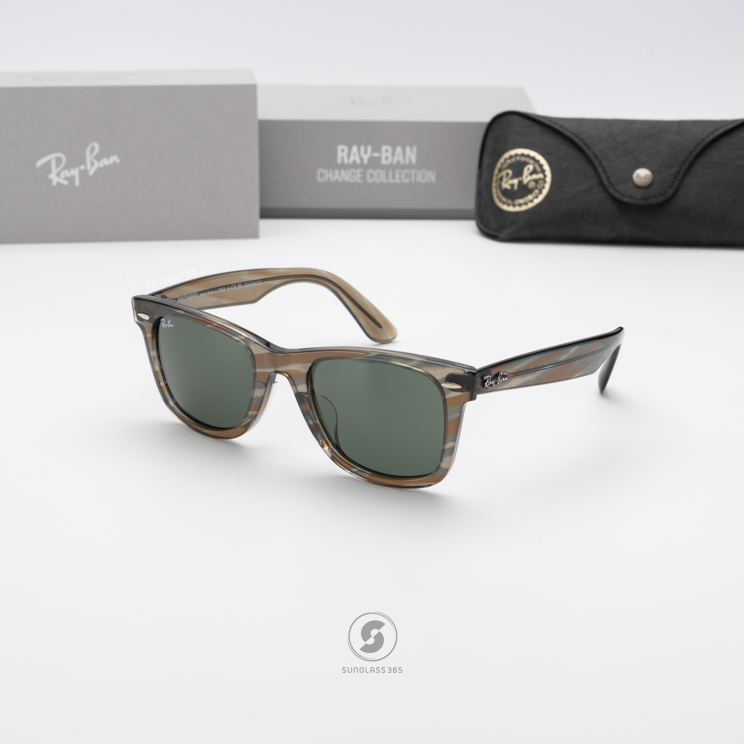 Ray Ban Wayfarer Change Collection RB2140F 138731 Photo Striped Grey