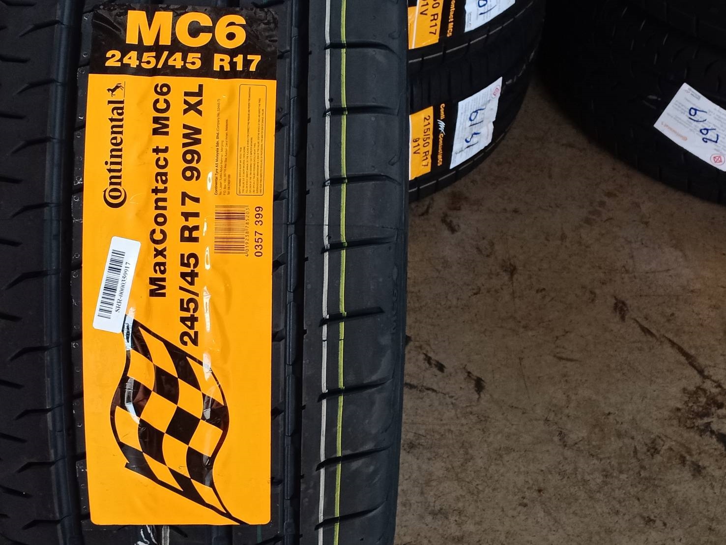 CONTINENTAL MC6 245/45-17 ปี19 มาใหม่ ราคาถูกกว่าเดิม