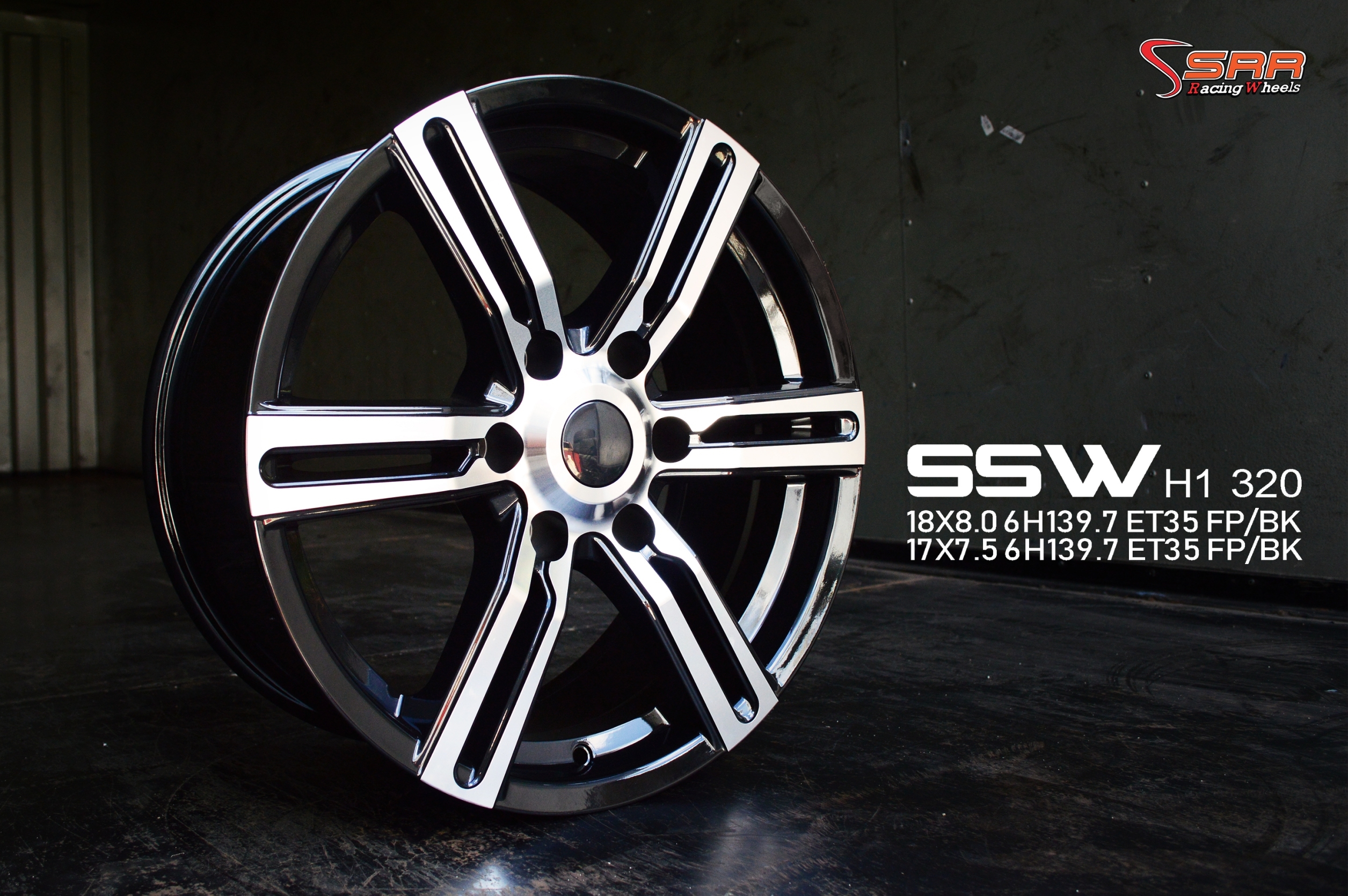 Model:HYUNDAI SSW 308 Size:18x8.0 inch Offset:+35 pcd:6x139.7 Center Bore:92.5 mm Color:FP/BK